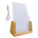 LED belyst ramme til fotografi 15 x 10 cm akryl og træ naturlig farve med kabel til kontakt til indretning 4