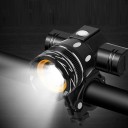 LED Bicycle Headlight 8 x 3.5 x 3 cm USB Rechargeable Front Light with Adjustable Zoom IPX6 Waterproof 2400 mAh 10 W 1200 lm 3 Lighting Modes 2