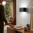 LED candeeiro de parede 24 W Classe de protecção IP65 Corpo quadrado em alumínio Dois módulos Iluminação para cima e para baixo Luz branca 6000 K Para fachada e entrada 6