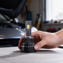 LED D4S-Glühbirnen mit Ventilator 70 W 30000 lm (Paar) 6000K weißes Licht, Aluminium-Kühlung, Canbus, grau, Xenonersatz für Autoscheinwerfer 6
