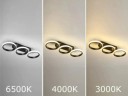 LED Deckenleuchte mit 3 kreisförmigen Elementen und dreistufiger Farbwahl, 30 W, 52,5 x 17 x 7 cm, Nordic Stil für Flur und Schlafzimmer 3