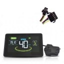 LED-Display für Fahrrad Geschwindigkeits- und Distanzmessung Batteriestatus und 5 Stufen PAS SM 5pin und 2pin Anschluss Controller Schwarz Für E-Bike 2