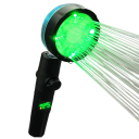 LED-Duschkopf mit Display und Wasserfarbwechsel Digitales Thermometer Energiespardusche mit Ventilator Hochdruckdüse G1/2 2