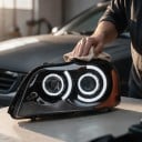 LED εμπρός προβολέας αριστερός με φως ημέρας DRL και φλας, 12 V, φακοί προβολής, μαύρος, για Volvo XC90 2004–2013, αλογόνου και ξένων 2