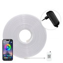LED fita neon 30 m 24 V 60 LED/m controlo Bluetooth Sincronização com música RGB Iluminação flexível para interiores, festas e decorações 1