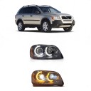 LED forlygte højre foran med dagslys DRL og blinklys, 12 V, projektor LED linser, sort, til Volvo XC90 2004–2013 7