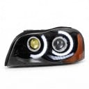 LED forlygte venstre med dagkørelys DRL og blinklys, 12 V, projektorlinser, sort, til Volvo XC90 2004–2013, halogen og xenon 9