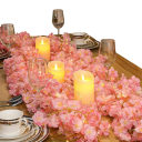 LED ghirlandă luminoasă 2 m 20 LED Flori de cireș rozii Flori artificiale Ghirlandă decorativă pe baterii pentru dormitor, nuntă, petrecere și decorare de Crăciun 2