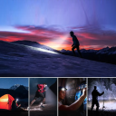 LED Headlamp 1000LM USB-C Rechargeable IP66 with Elastic Strap and Clip 4 Lighting Modes Strong Light SOS 18650 Battery 2