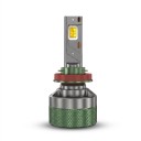 LED Headlight Bulbs with Bluetooth App Control H8 H9 H11, 3000–8000K, CSP Chips, Aluminium, Green-Grey, for Car 12V/24V 1