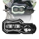 LED Headlight with Daytime Running Light DRL, High and Low Beam 65 W, Aluminium Housing, IP67, Black for BMW F650GS, F700GS, F800GS 5