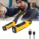 LED-huvudlampa för nacke med dubbelt ljus 10 cm USB-laddning gul vridbara huvuden 120° arbetslampa handsfree 2