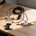 LED irányjelző készlet elektromos kerékpárhoz 12 V EBKE V04 4 db Ovális irányjelzők 3 LED-del Kormánykapcsoló Üléscső tartók IPX5 védettséggel 2