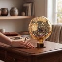 LED izzó G125 E27 Tűzijáték hatás 6 W 85–265 V 50/60 Hz 12,5 x 16 cm Ezüstözött üveg burkolat Több színű minta Lámpákba és világítótestekbe 4