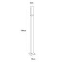 LED κήπος στήλη 100 εκ. Με βάση για βίδες 7 W IP65 Αδιάβροχο 85–265 V Αλουμίνιο και ακρυλικό Λευκό φως 6000 K Για την αυλή 4