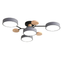 LED-kroonluchter met 3 verschillende kleuren 48 W moderne plafondlamp met 4 LED-lampen in cirkelvorm Minimalistische dimbare kroonluchter 66 x 17 cm 3