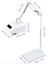 LED lampa na pedikúru se stojanem 48 W s 39 diodami kloubové rameno 25 a 25 cm výška 60 cm ABS a železo bílá na nehty i kosmetiku 4