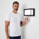 LED lampada da parete esterna 25 W Grado di protezione IP65 Corpo quadrato orizzontale Cornice nera attorno al diffusore bianco Luce bianca fredda 6000 K Per facciate e ingressi 3