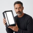 LED lampada da parete esterna 25 W Grado di protezione IP65 Corpo quadrato orizzontale Cornice nera attorno al diffusore bianco Luce bianca fredda 6000 K Per facciate e ingressi 4