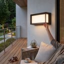 LED lampada da parete esterna 25 W Grado di protezione IP65 Corpo quadrato orizzontale Cornice nera attorno al diffusore bianco Luce calda 3000 K Per facciata e ingresso 5