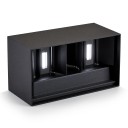 LED lampy ścienne 24 W Klasa IP65 Kwadratowa obudowa pozioma Aluminium Dwa moduły Oświetlenie w górę i w dół Białe światło 6000 K Na fasadę i do wejścia 2