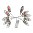 LED Lichterkette 1,5 m 10 Lampen mit Schneedekoration und Figuren Weihnachtsbeleuchtung mit Batterien 2x AA für Innendekoration 2