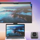 LED Lichtleiste für Monitor 44 cm Kabellose Drehfernbedienung Warmes bis kaltes Licht Dimmen Klebehalter USB Schwarz 1