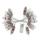 LED lichtsnoer 3 m 20 lampjes met sneeuwvlokken en mini beeldjes Kerstdecoratie voor binnen Voeding 2x AA batterijen zonder adapter 2