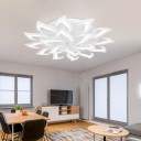 LED loftlampe formet som en blomst 170 W Moderne hvid lysekrone med fjernbetjening Dæmpbar loftlampe med fjernbetjening 110 x 12 cm 2