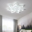 LED loftlampe formet som en blomst 95 W Moderne hvid lysekrone med fjernbetjening Dæmpbar loftlampe med fjernbetjening 76 x 12 cm 2