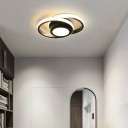 LED loftlampe med 3 lysfarver 32 W Moderne dæmpbar lysekrone formet som to cirkler Minimalistisk lysekrone med farvetemperaturskift 27 x 20 x 6 cm 3