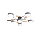 LED loftlampe med 6 chippærer Varmt hvidt lys 48W Moderne lysekrone Belysning 4320 lm Indendørs lys 14x89 cm Rækkevidde 15-20 m² 2