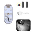 LED-loftlampe til bilen 3 x 7 cm Mini USB-opladning Indvendig belysning med 120 mA batteri Kompakt lampe Dekoration til bilens interiør 3