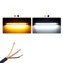 LED λωρίδα κατεύθυνσης 12V 12,5 εκ. Λευκό και κίτρινο φως Αυτοκόλλητοι φλας μοτοσικλέτας με ταινία 10,5 εκ. Καλώδιο 45 εκ. Σετ εγκατάστασης 3