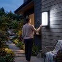LED luce da parete esterna 25 W Grado di protezione IP65 Forma rettangolare Diffusore bianco in cornice nera Luce bianca fredda 6000 K Per facciate, terrazze e ingressi 5
