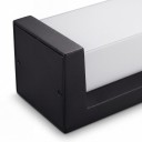 LED luce da parete esterna 25 W Grado di protezione IP65 Forma rettangolare Diffusore bianco in cornice nera Luce bianca fredda 6000 K Per facciate 2