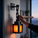 LED Luce Notturna Lanterna RGB 16 Colori Con Telecomando 6 x 6 cm Ricaricabile USB-C Batteria 500 mAh Design Pixel Nero Per Camera 8