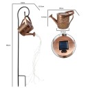 LED luce solare a sospensione a forma di annaffiatoio Lampada da esterno impermeabile in ferro battuto Decorazione da giardino con effetto acqua che scorre 3