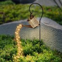 LED luce solare a sospensione a forma di annaffiatoio Lampada da esterno impermeabile in ferro battuto Decorazione da giardino con effetto acqua 2