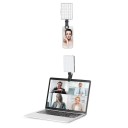 LED luce supplementare con clip per smartphone 2000 mAh 3 modalità di illuminazione Luminosità regolabile USB-C Micro USB Trucco Video Luce per selfie 2