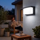 LED luminaire de perete exterior 25 W Grad de protecție IP65 Design longitudinal pe lățime Difuzor alb în cadru închis Alb rece 6000 K Pentru fațadă 5