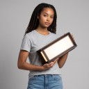 LED luz de parede exterior 25 W Classe de proteção IP65 Corpo quadrado na horizontal Moldura preta em torno do difusor branco Luz branca quente 3000 K 2