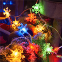 LED lys kæde 4,5 m 30 LED flerfarvede snefnug USB dekoration til indendørs julebelysning til vindue, bord og træ 2