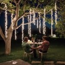 LED lysdæmper Strenge 3,5 m Lysregn Strømforsyning 220 V EU stik Gennemsigtig kabel Varm hvid Have dekoration til træ og pergola 5