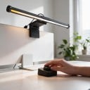 LED lysliste til skærm 44 cm Trådløs drejeknap Varmt til koldt lys Dæmpning Gravitationsholder USB Sort 4