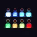 LED nachtlampje in de vorm van een pixelfles 8 kleuren USB-C oplaadbare decoratieve lamp origineel cadeau 5