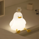 LED-Nachtlicht in Entenform aus Silikon, 11 x 13 x 14 cm, wiederaufladbare USB-Lampe mit Touch-Schalter, süße Kinderdekoration 5