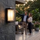 LED nástěnné svítidlo 10 W Krytí IP65 Hranatý tvar 17,5 x 7,5 x 8,2 cm Svícení nahoru i dolů Teplá bílá 3000 K Na fasádu terasu i k vchodu 6