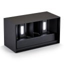 LED nástěnné svítidlo 24 W Krytí IP65 Hranaté tělo na šířku Hliník Dva moduly Svícení nahoru i dolů Bílé světlo 6000 K Na fasádu i k vchodu 2