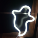 LED Neon Faldekoráció 29 x 19 cm Szellemfény Témájú Halloween Dekoráció USB vagy 3x AA Elem Faldekoráció 2